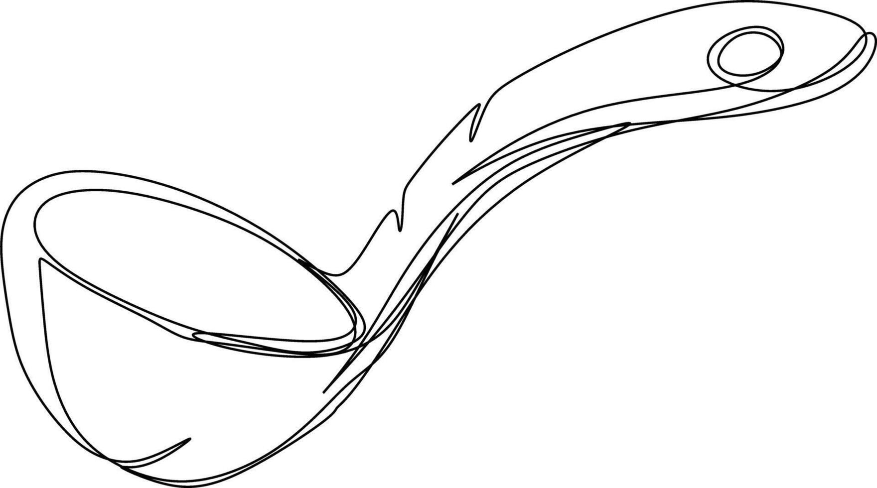 One line art. one continuous line art of a spoon vector