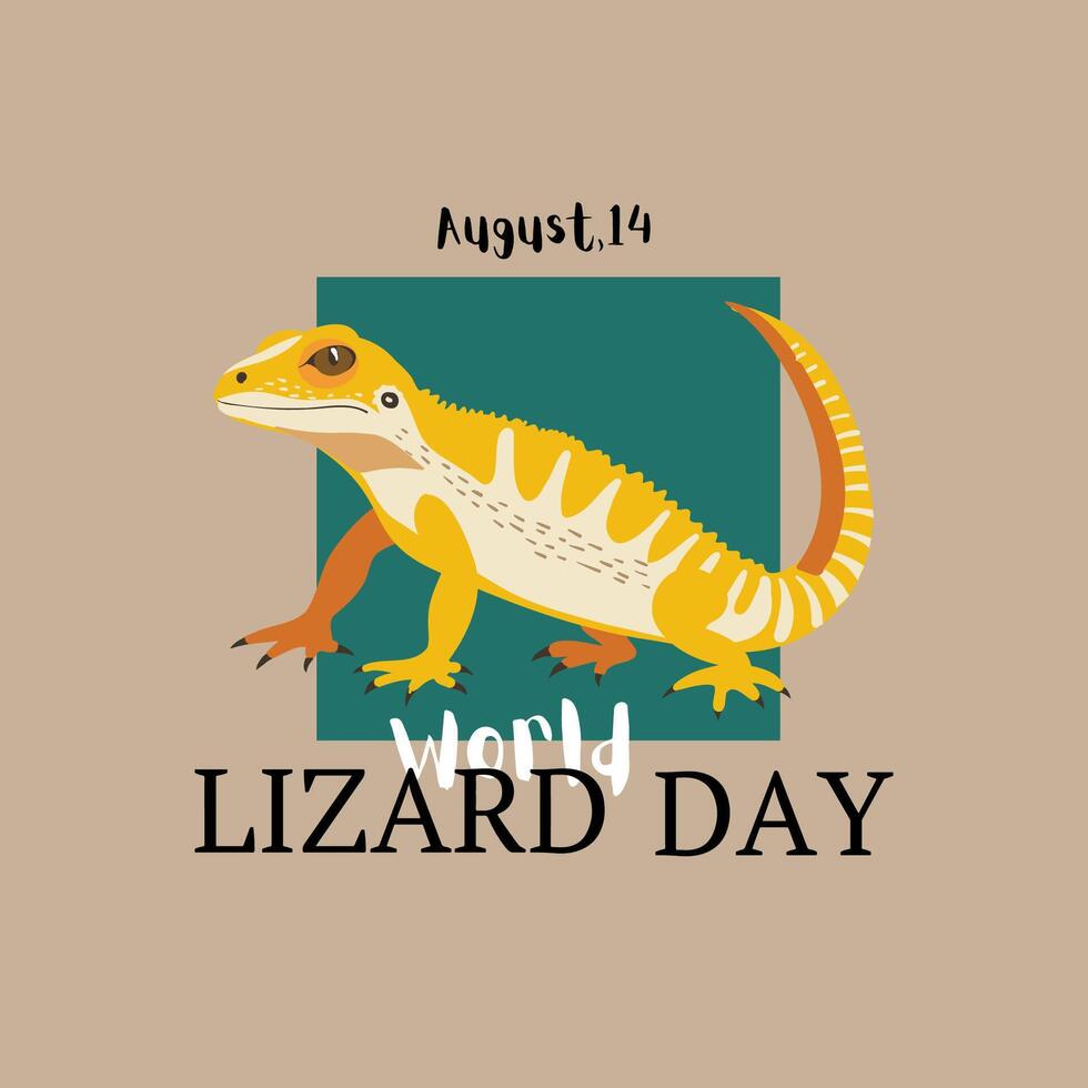 lizard on rock or stone suitable for world lizard day vector