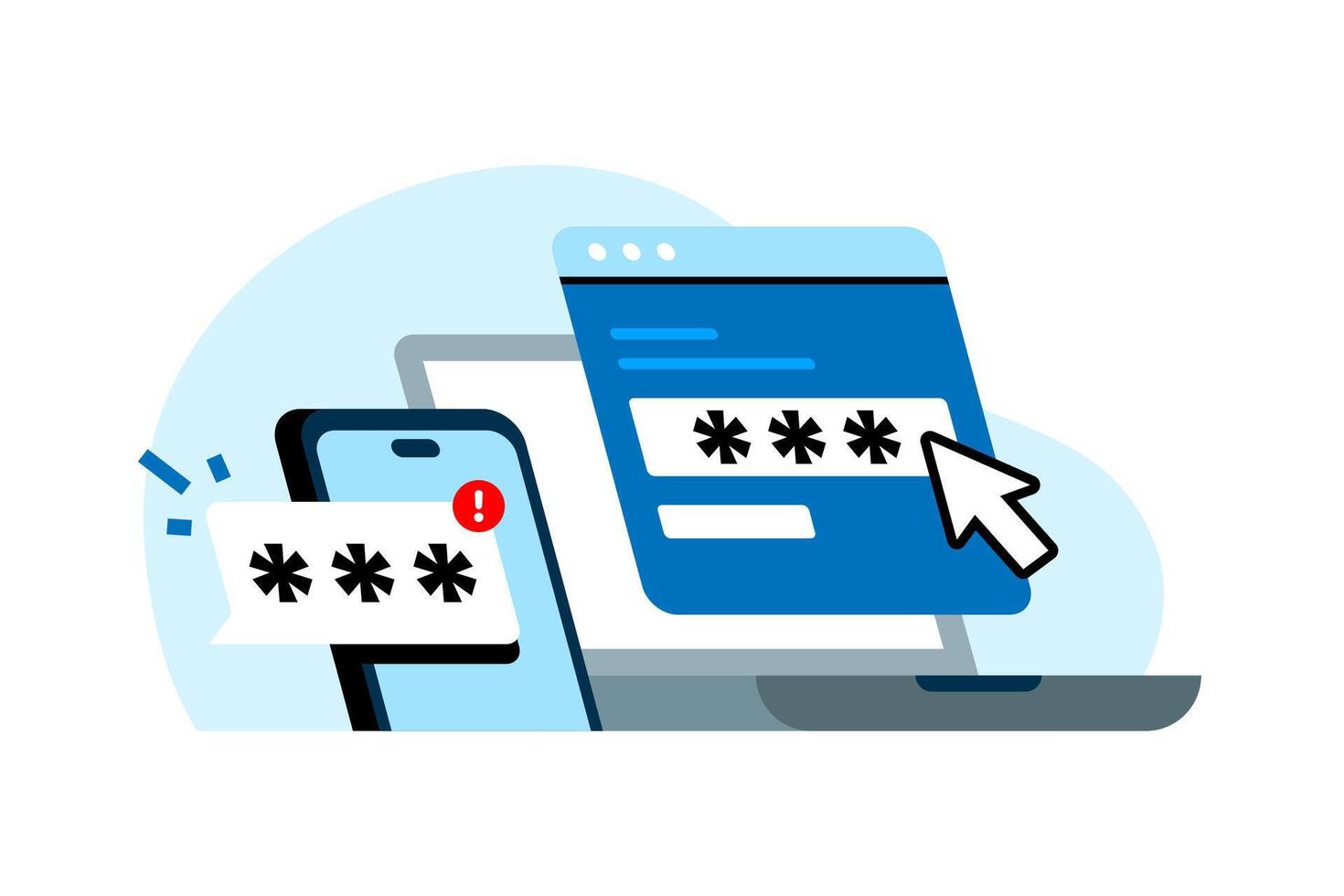 verification, otp one time password has been send, input code concept illustration flat design. simple modern graphic element for ui, infographic, icon vector