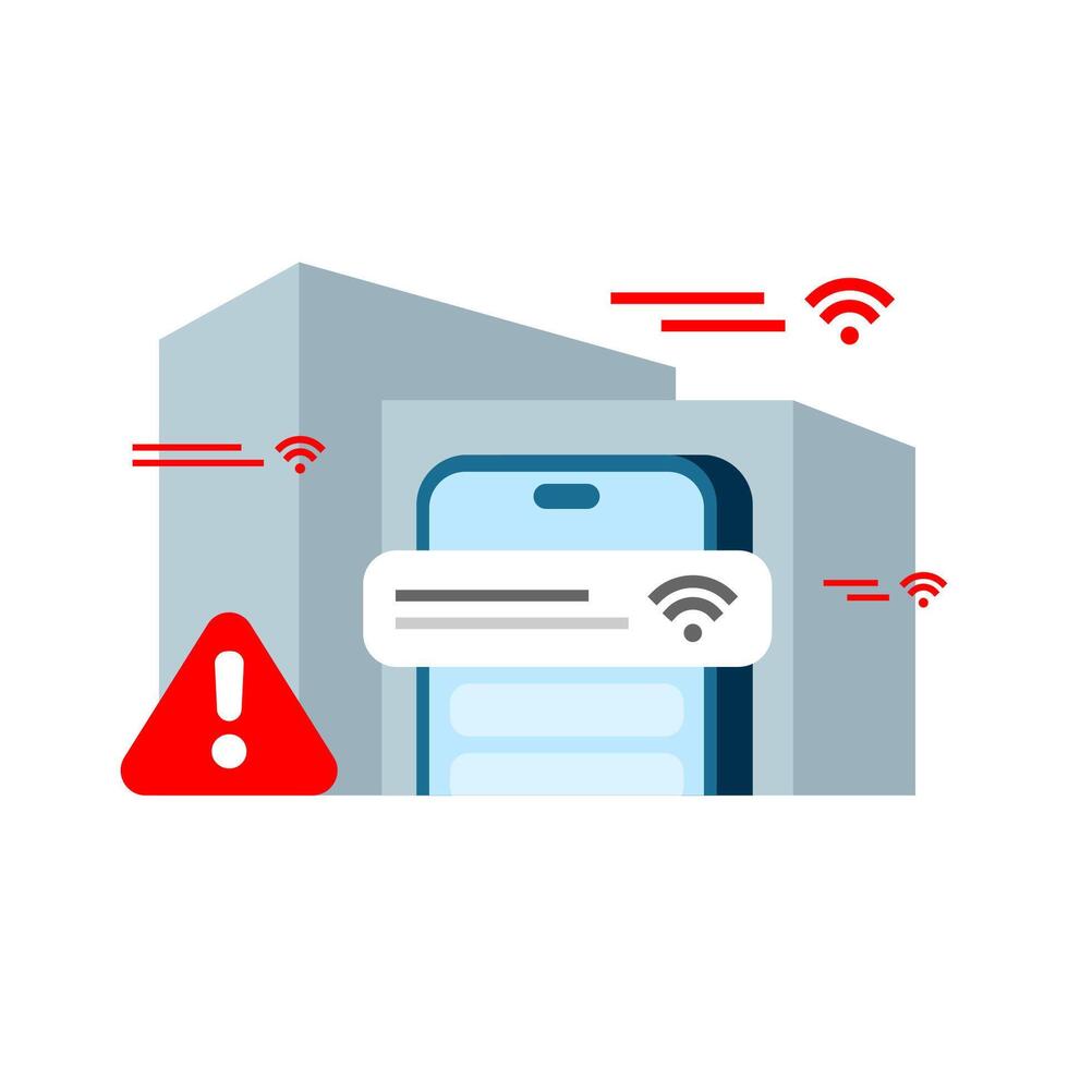 dangers of public wifi concept illustration flat design. simple modern graphic element for infographic, icon vector