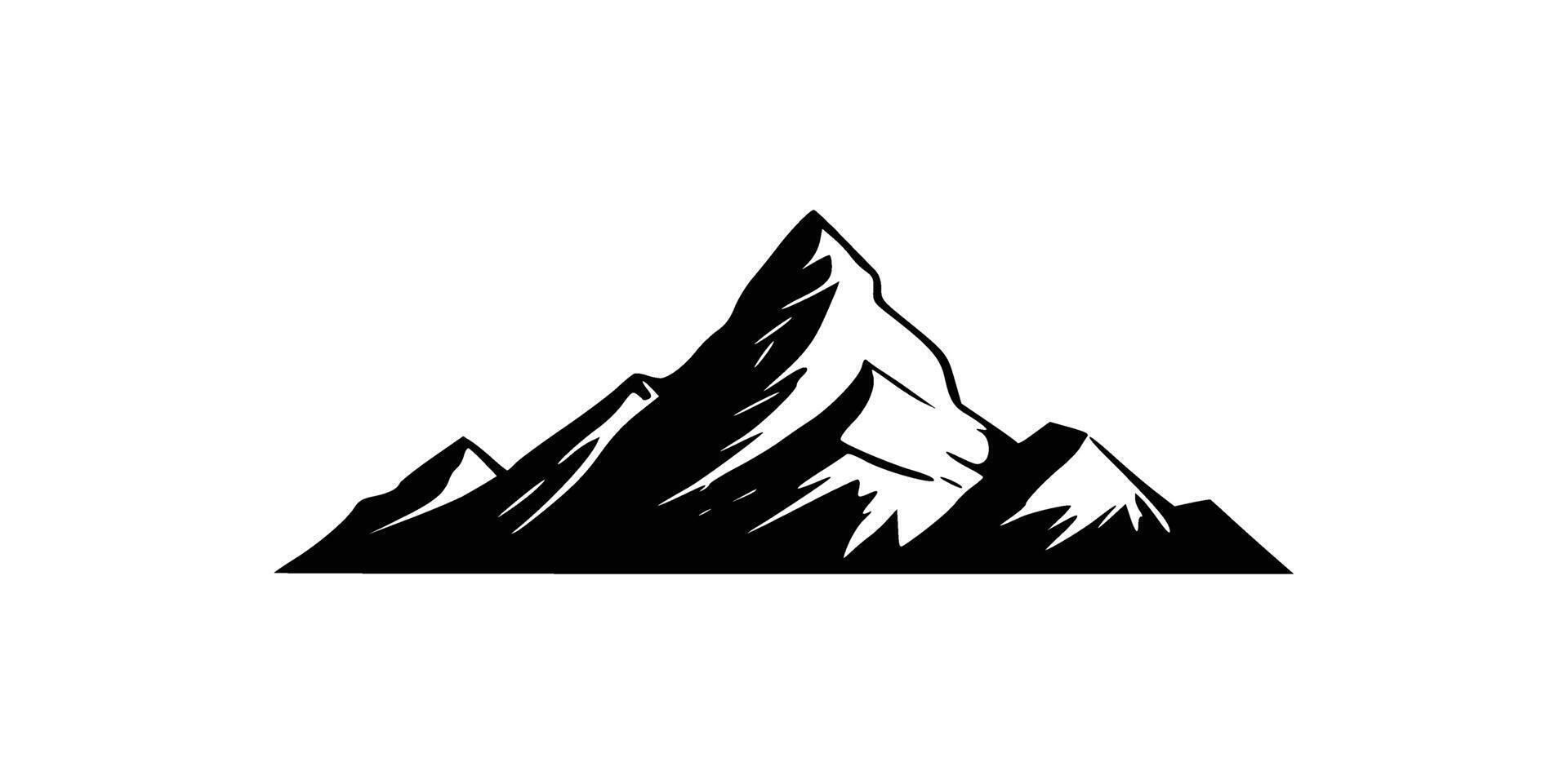 Mountain silhouette icon, Mountains ranges. vector