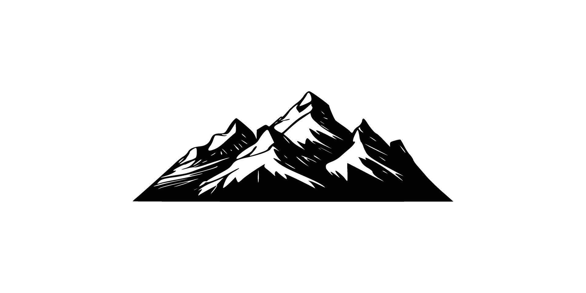 Mountain silhouette icon, Mountains ranges. vector
