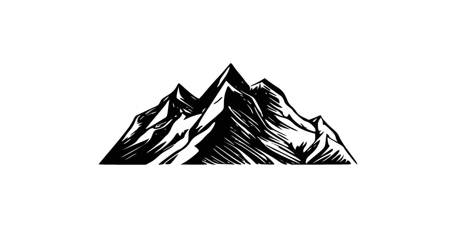 Mountain silhouette icon, Mountains ranges. vector