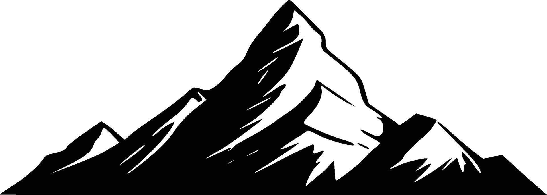 Mountains ranges. Black and white mountain icon vector