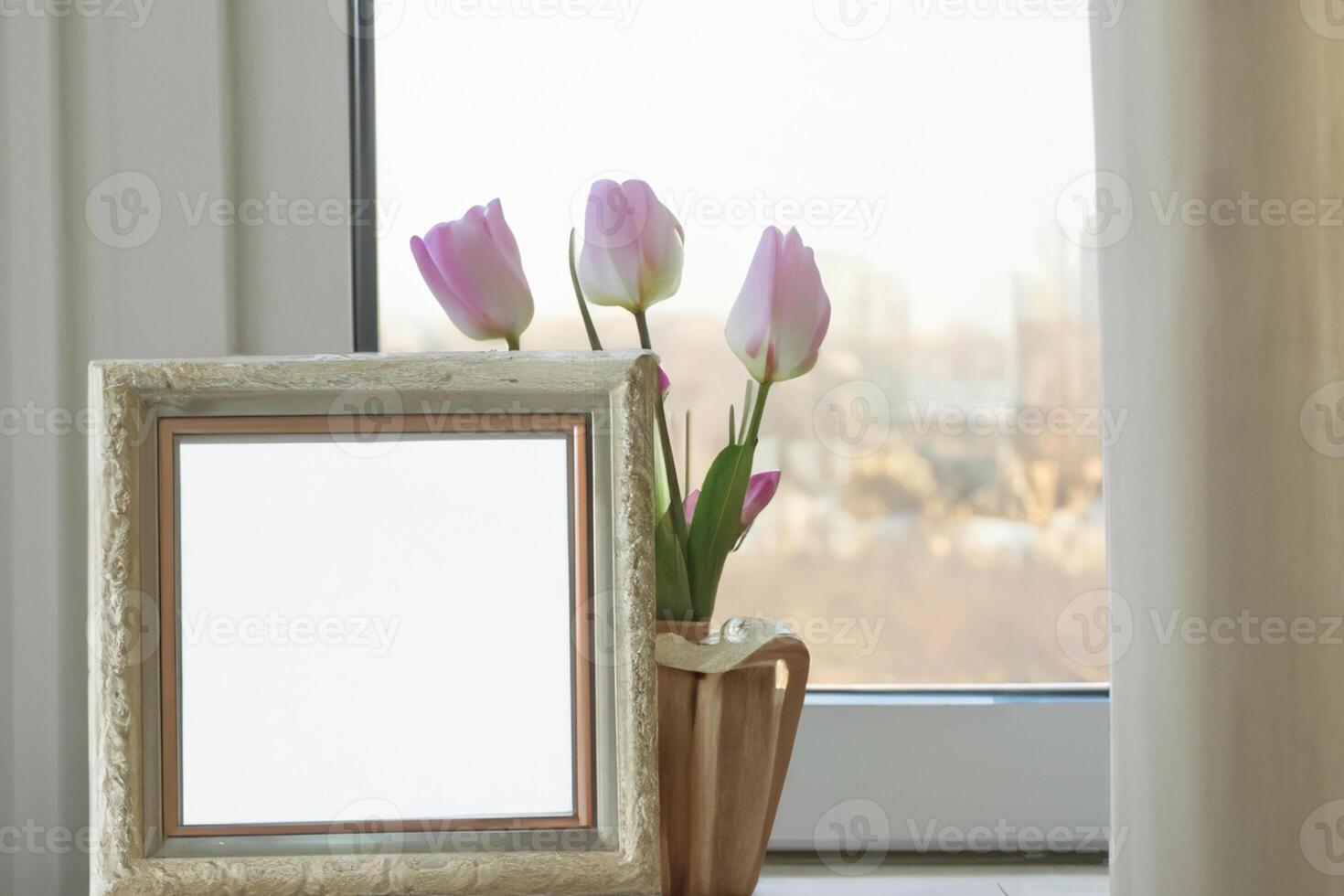 Natural Mockup Photo Paper on Wooden Table for a Realistic and Authentic Presentation, Perfect for Showcasing Designs with a Natural Feel