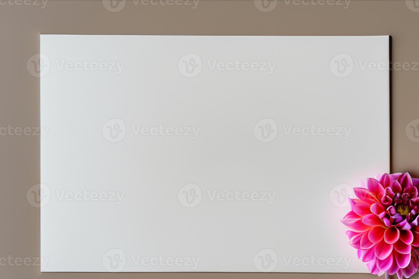 Mockup Cute Flower on White Background A Charming Display of Floral Elegance and Simplicity photo