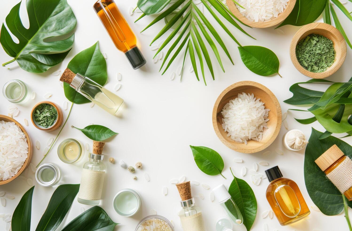 Various Cosmetics Displayed on a Table photo