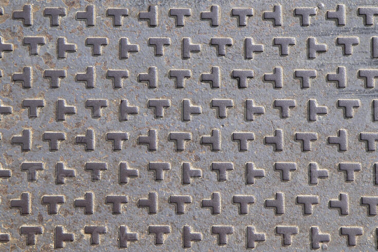 Metal texture background, metal plate with squares. Picture of metal background. photo