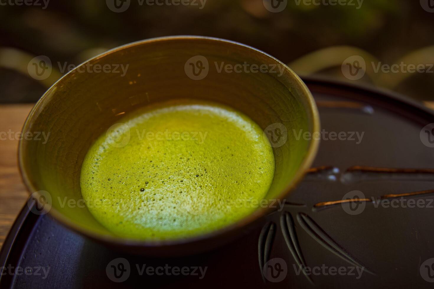 Japanese green tea at Hokokuji in Kamakura handheld photo