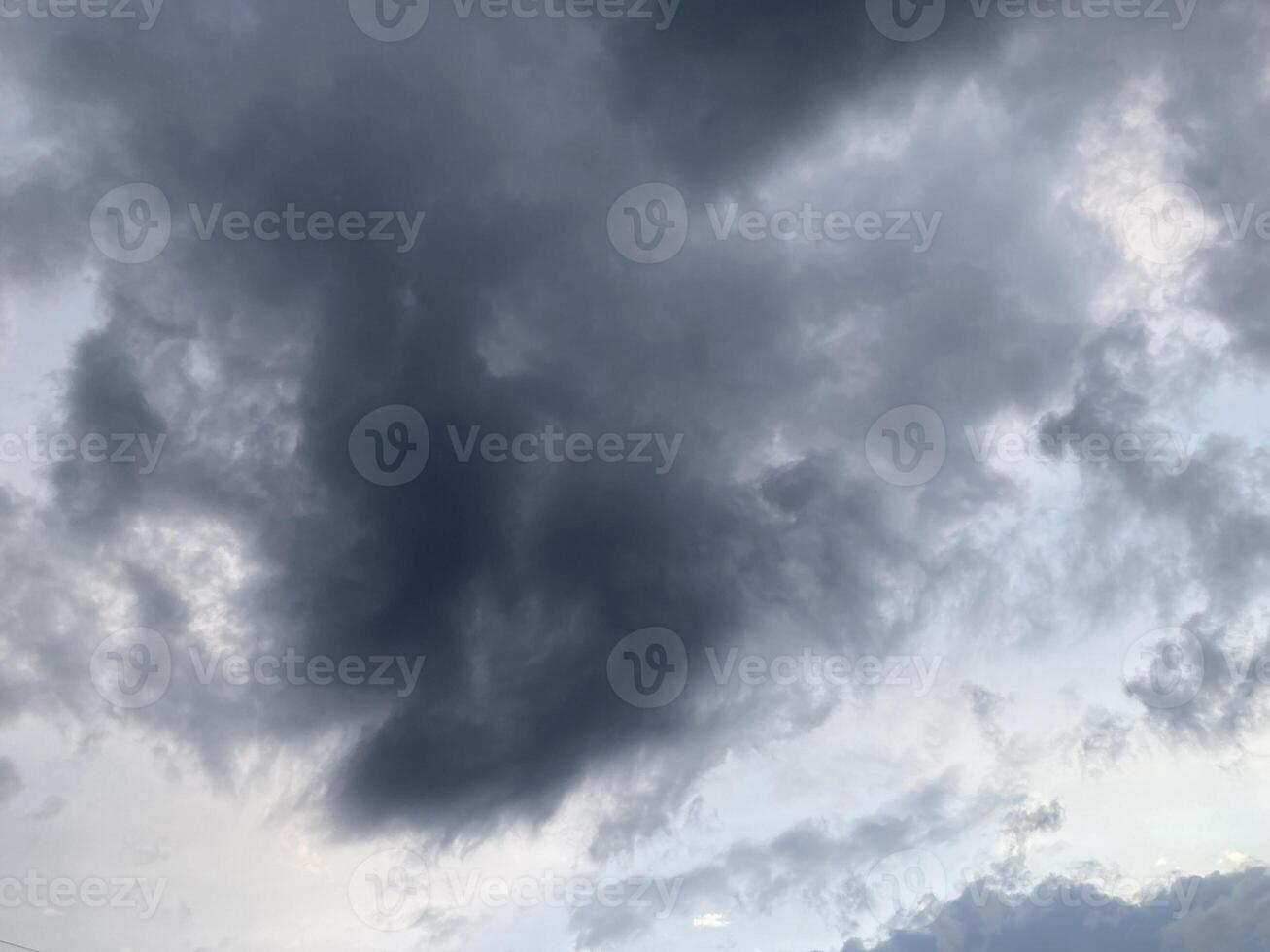 Thunderclouds before rain in the village photo