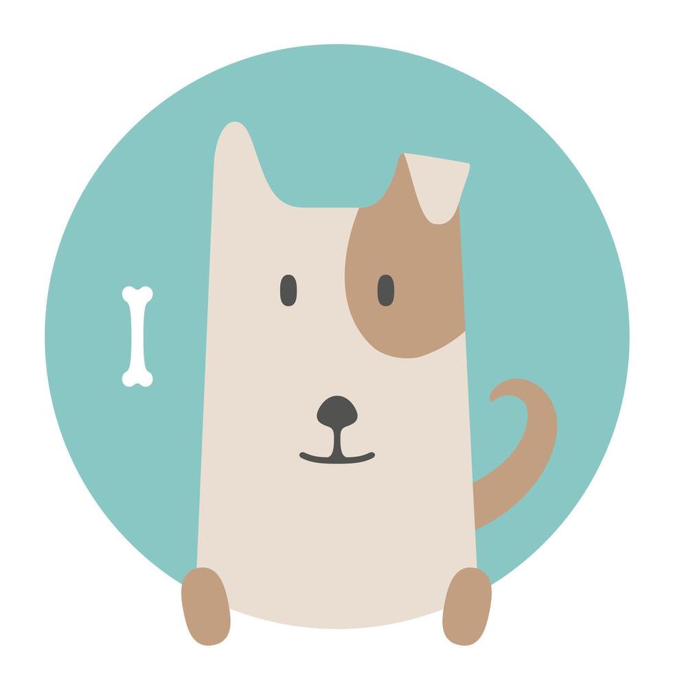 Animal set. Portrait in flat graphics - Dog pet vector