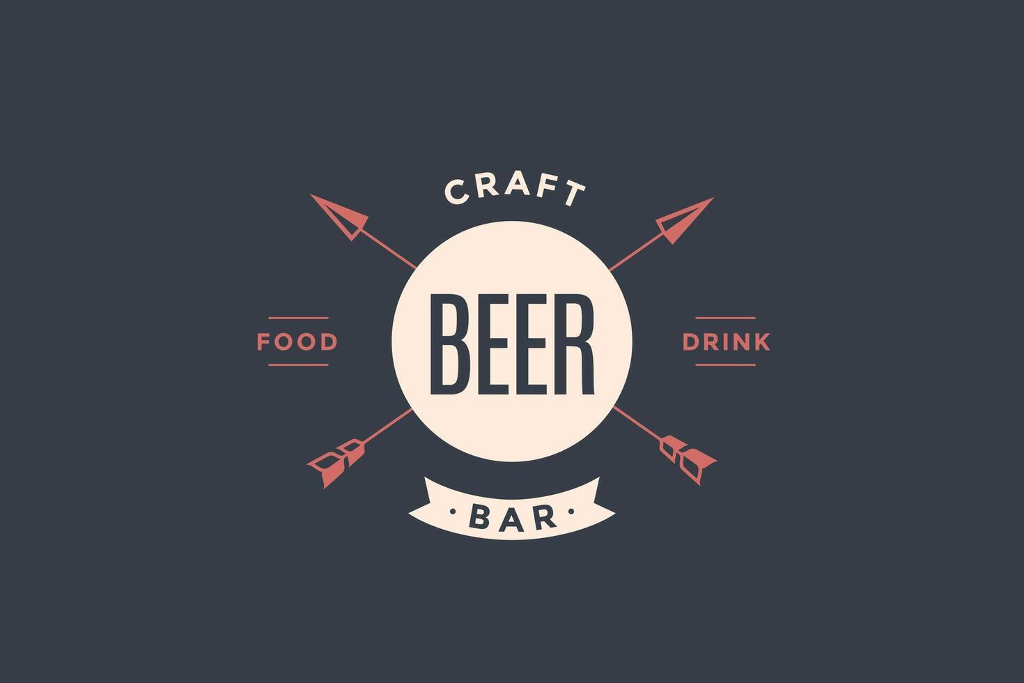 Emblem of Beer bar with arrows vector