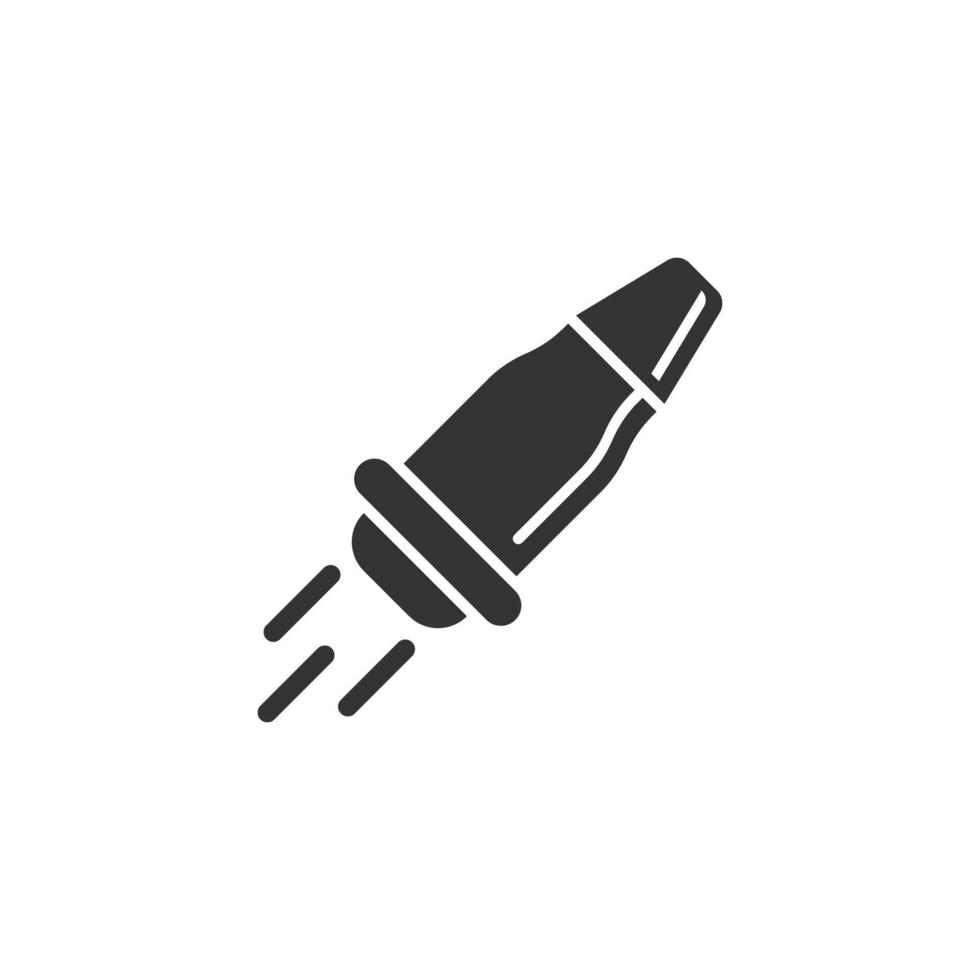 Cartridges icon in flat style. Bullet ammunition symbol illustration on isolated background. Ammo sign business concept. vector