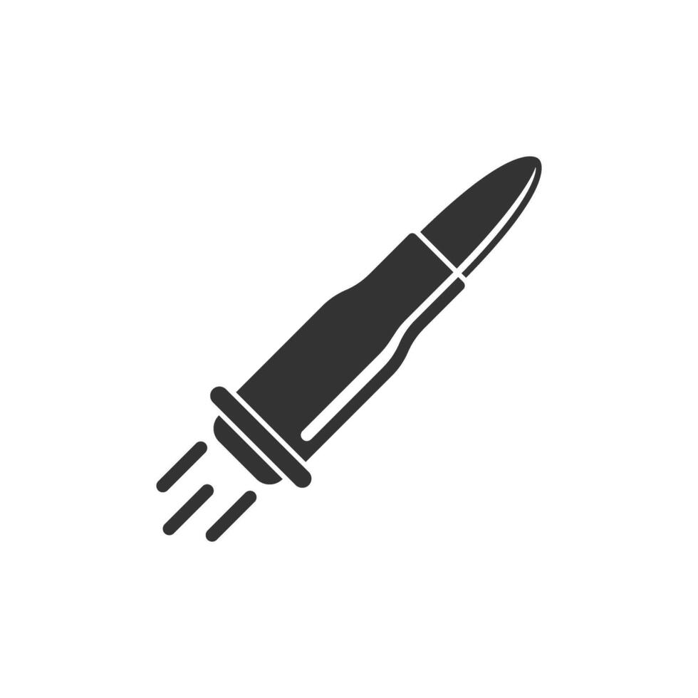 Cartridges icon in flat style. Bullet ammunition symbol illustration on isolated background. Ammo sign business concept. vector