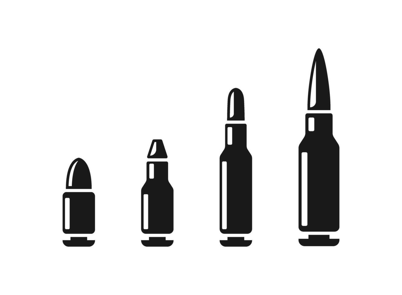 Cartridges icon in flat style. Bullet ammunition symbol illustration on isolated background. Ammo sign business concept. vector