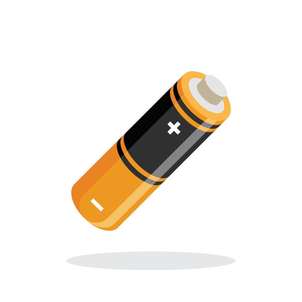 Alkaline battery icon in flat style. Accumulator illustration on isolated background. Accumulator recharge sign business concept. vector