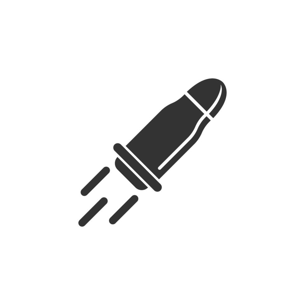 Cartridges icon in flat style. Bullet ammunition symbol illustration on isolated background. Ammo sign business concept. vector