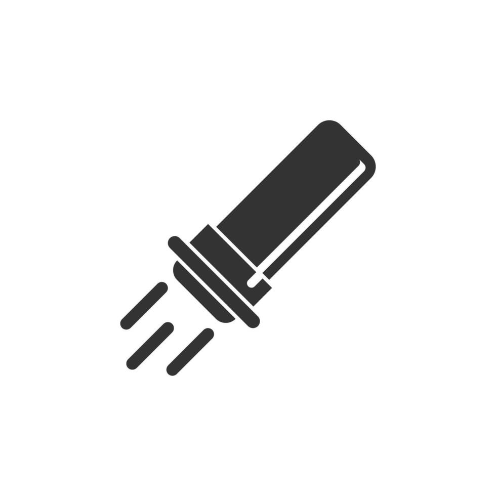 Cartridges icon in flat style. Bullet ammunition symbol illustration on isolated background. Ammo sign business concept. vector