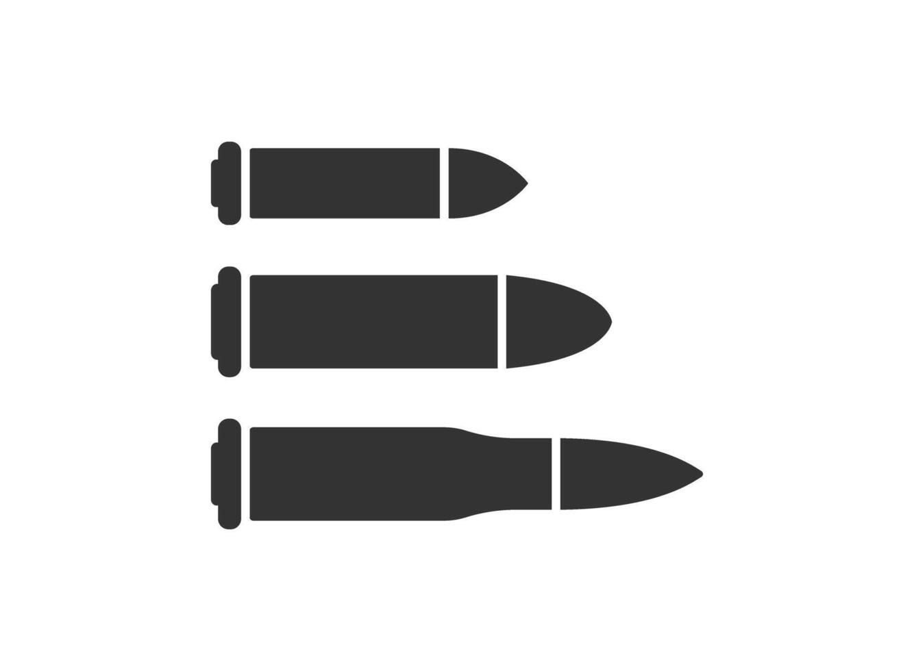 Cartridges icon in flat style. Bullet ammunition symbol illustration on isolated background. Ammo sign business concept. vector