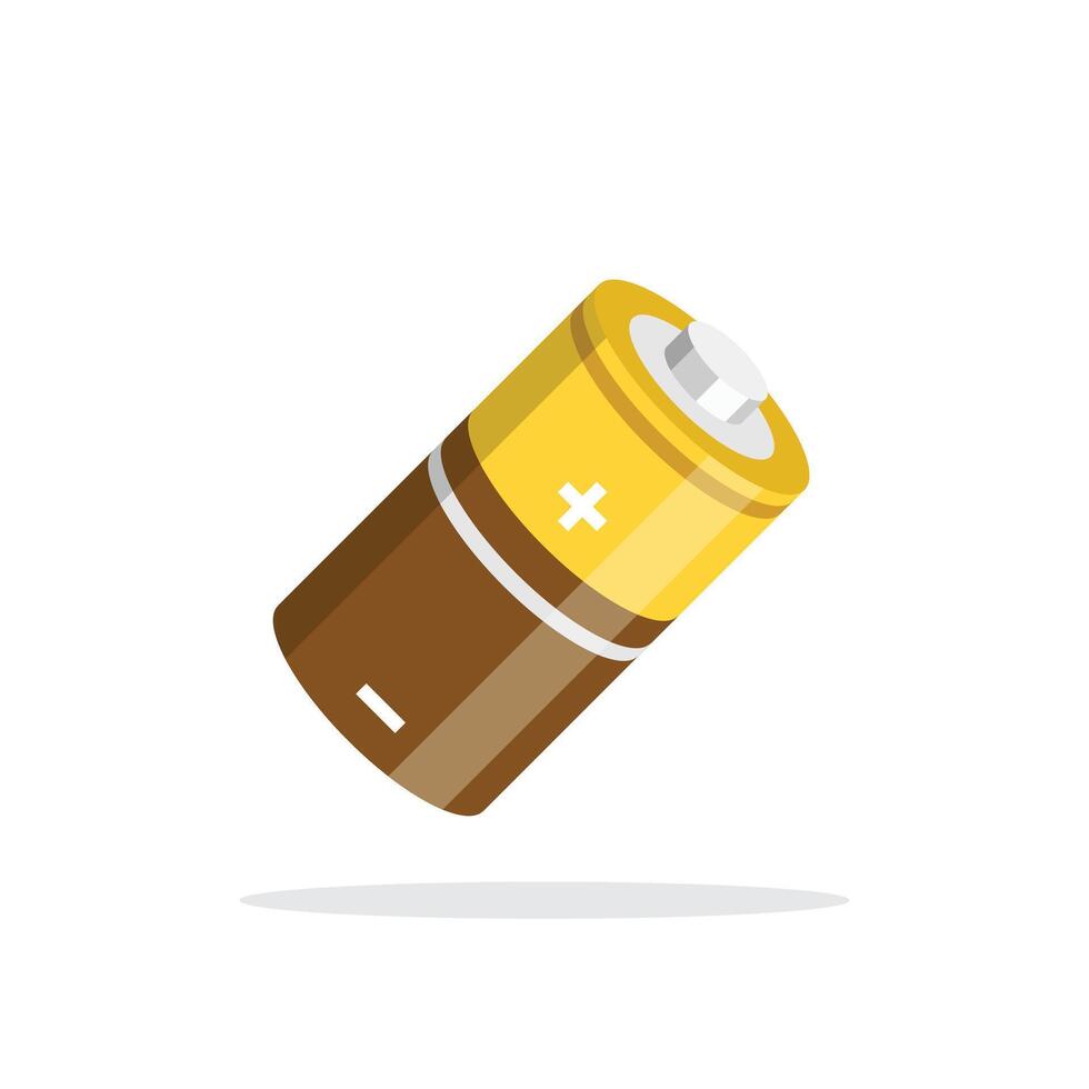 Alkaline battery icon in flat style. Accumulator illustration on isolated background. Accumulator recharge sign business concept. vector