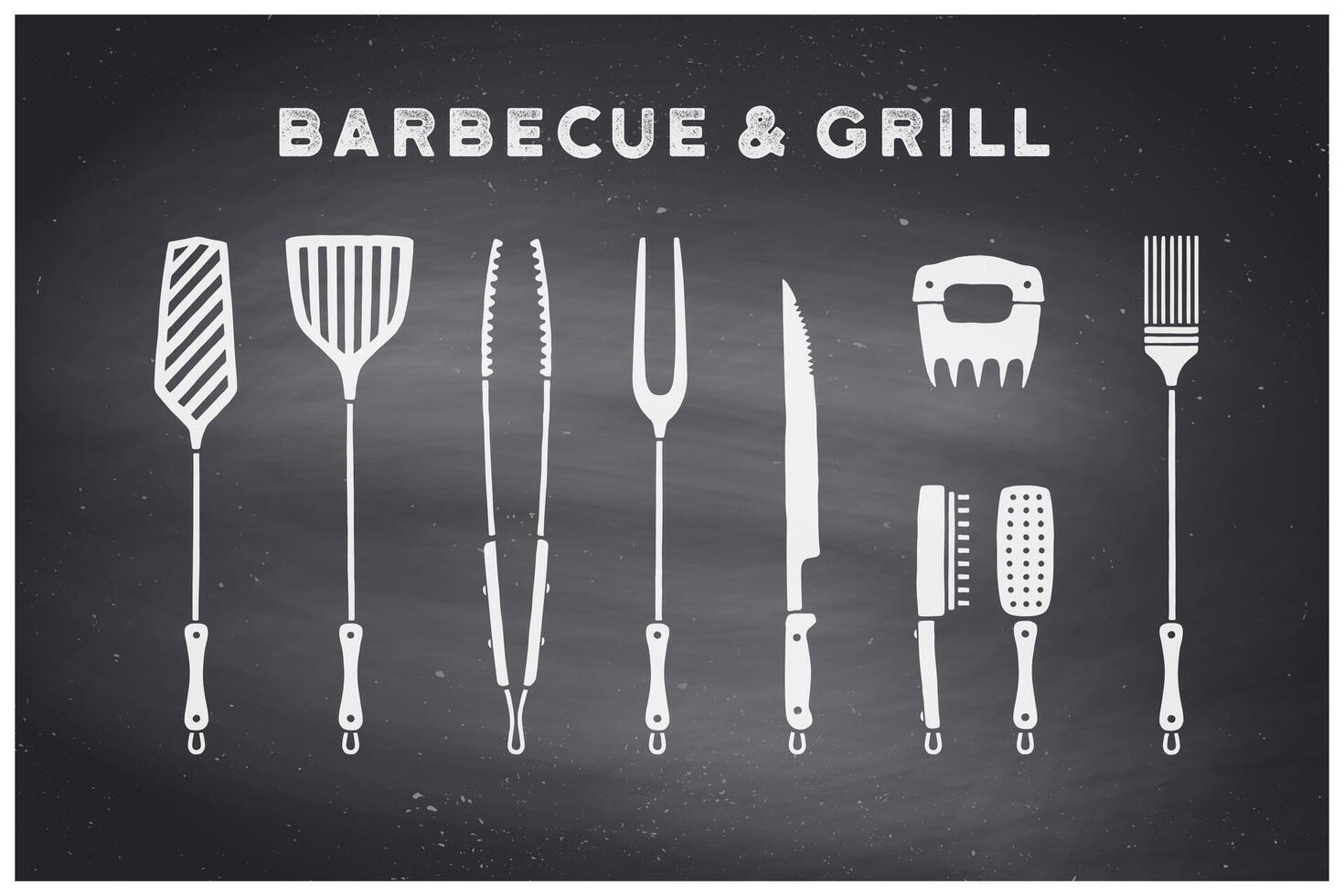 Barbecue and grill tools vector
