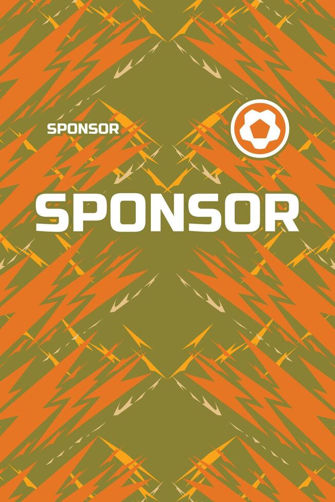 Thunder pattern jersey soccer with green and orange stripe vector