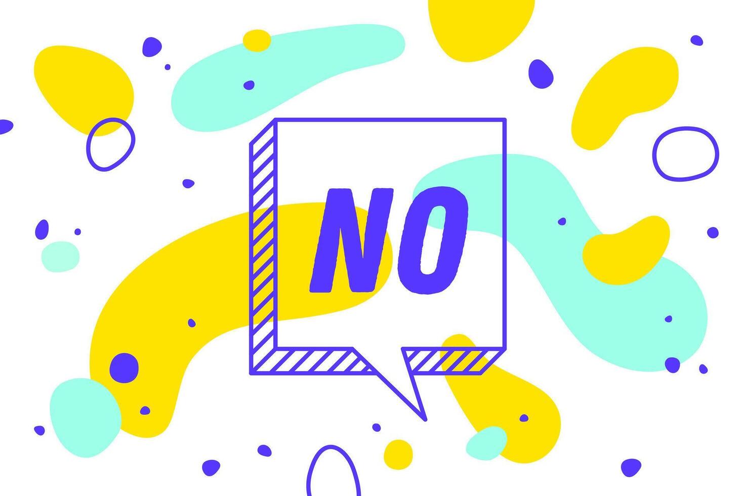NO. Banner, speech bubble, poster and sticker concept vector