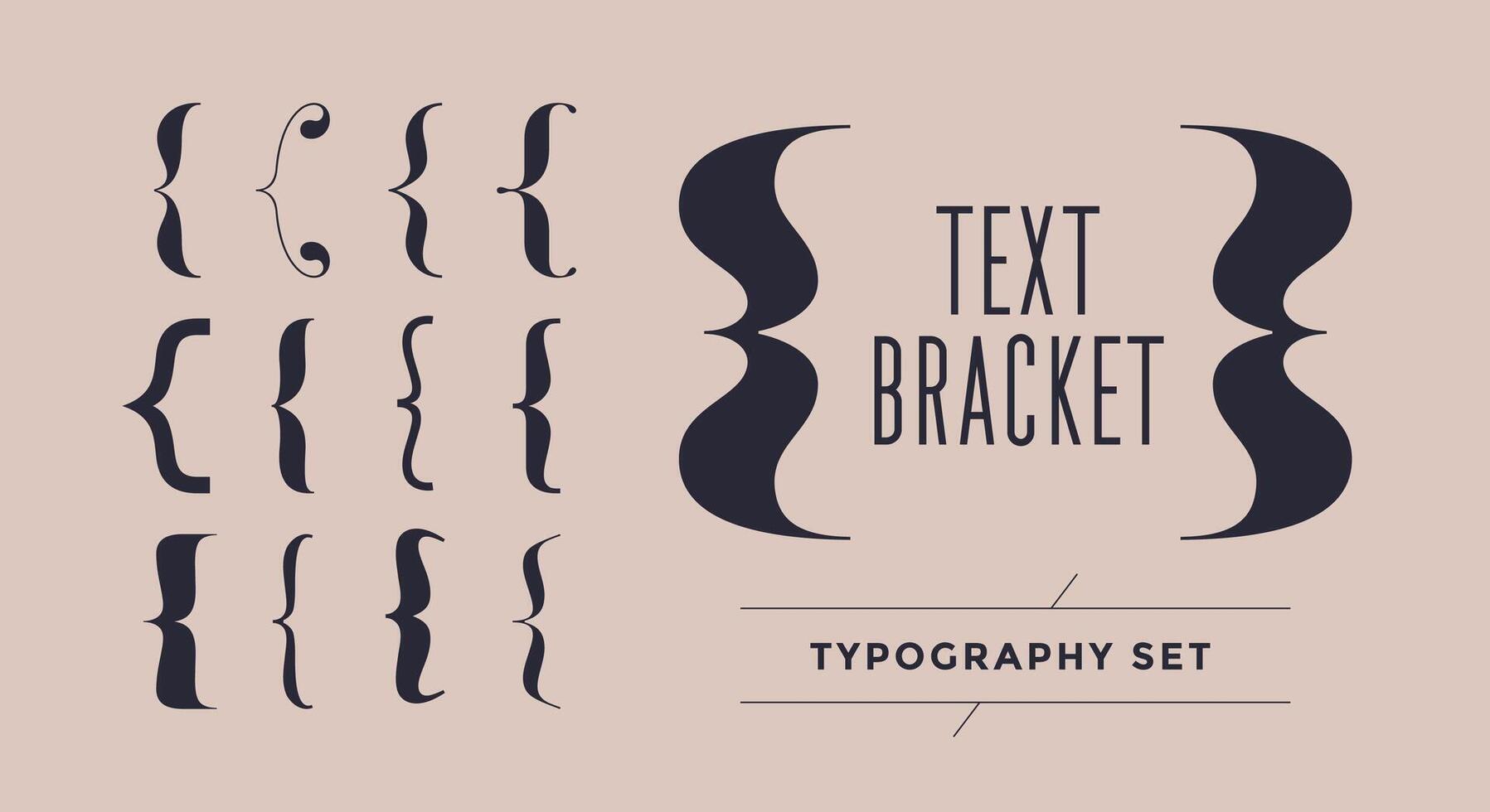 Bracket, braces, parentheses. Typography set of curly brackets vector