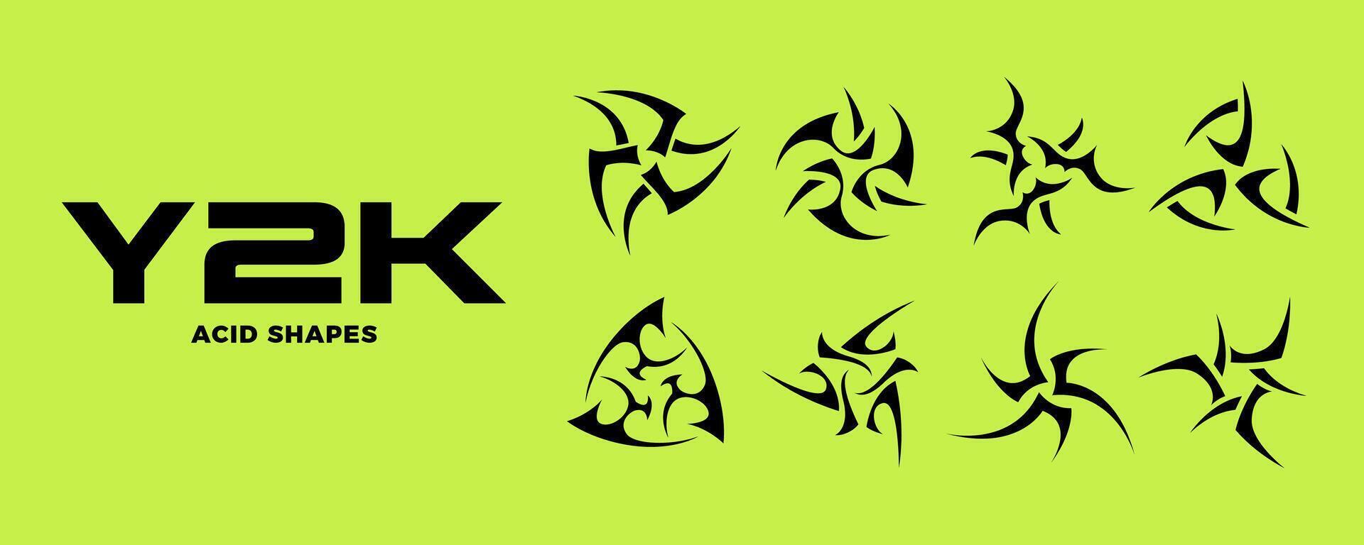 Set of acid neo tribal elements. vector
