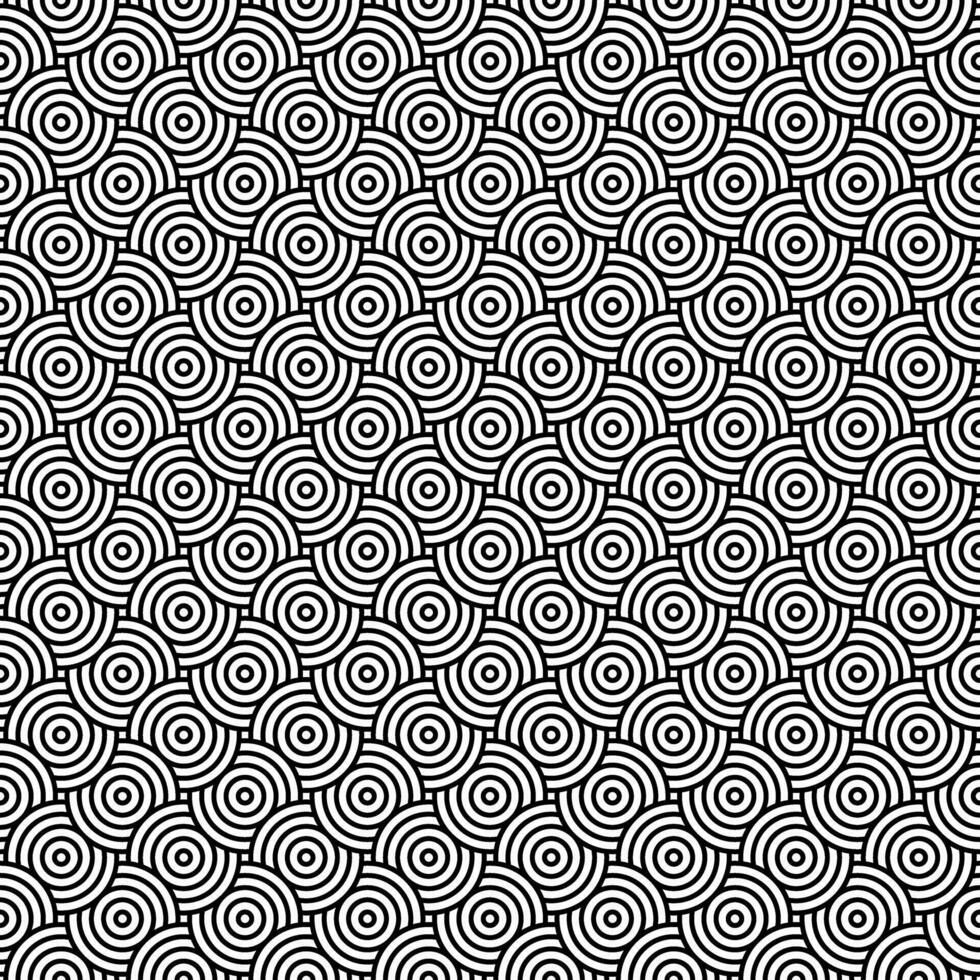 Circular Seamless Abstract Black White Pattern Background vector