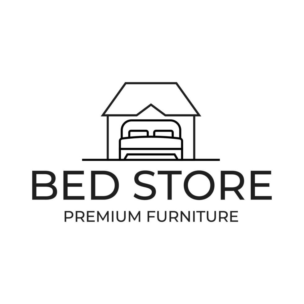 Bed logo or icon for bed shop or hotel vector