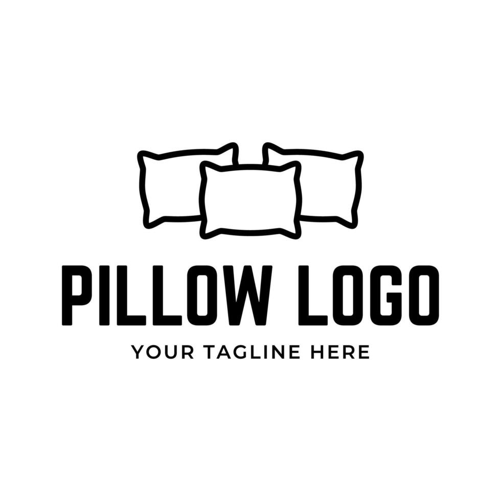 pillow logo or icon for bed shop or hotel logo vector
