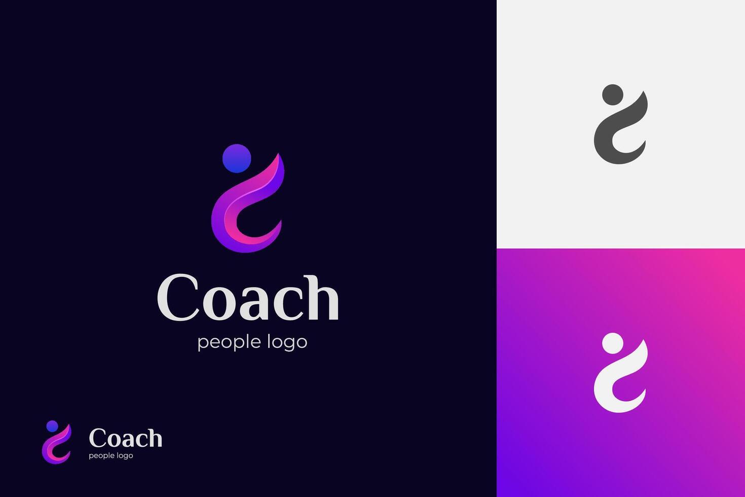 letter c coach logo symbol for Life coaching logo, consulting logo icon design graphic template vector