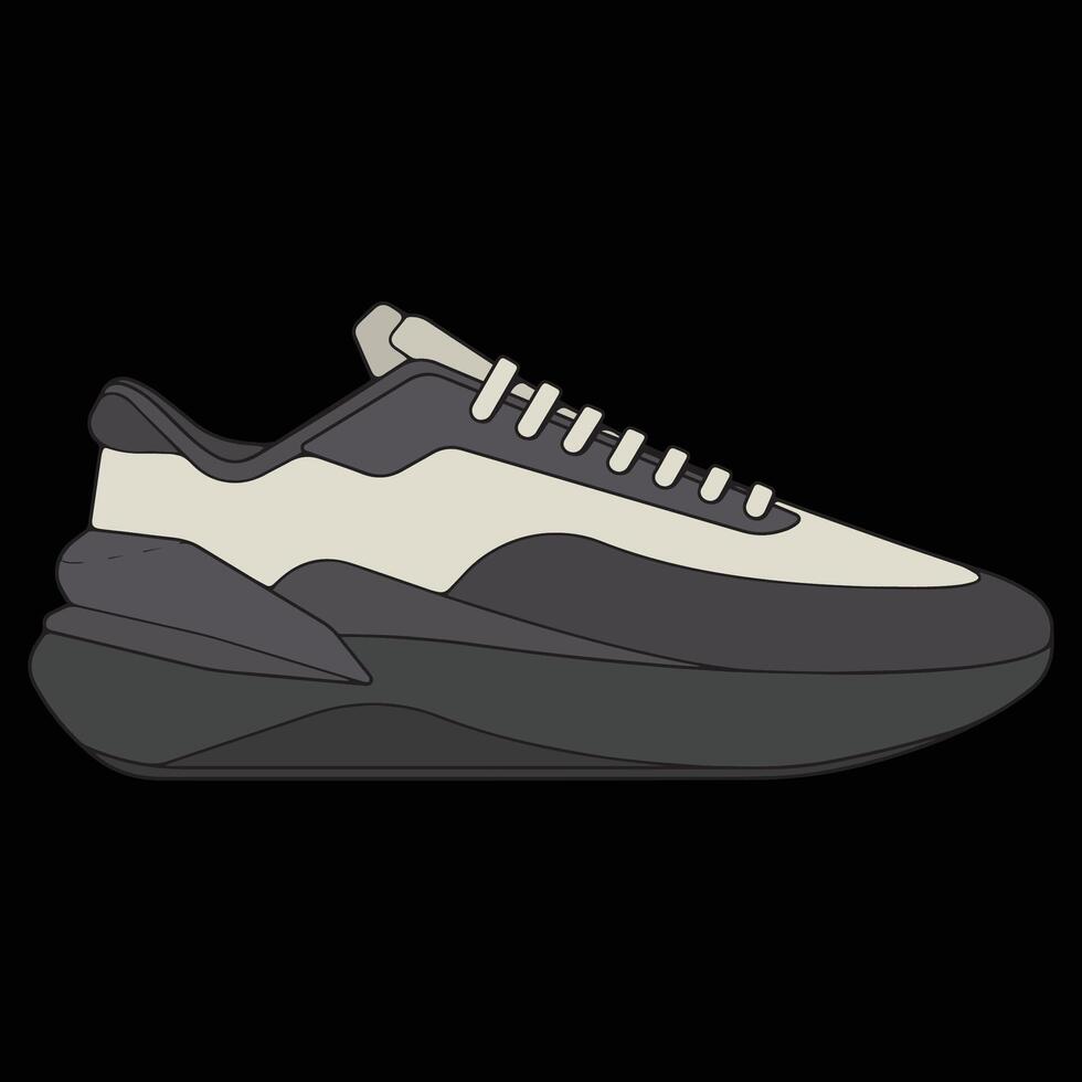 sneakers shoes for training, sneakers shoe illustration. Sneakers color full. vector
