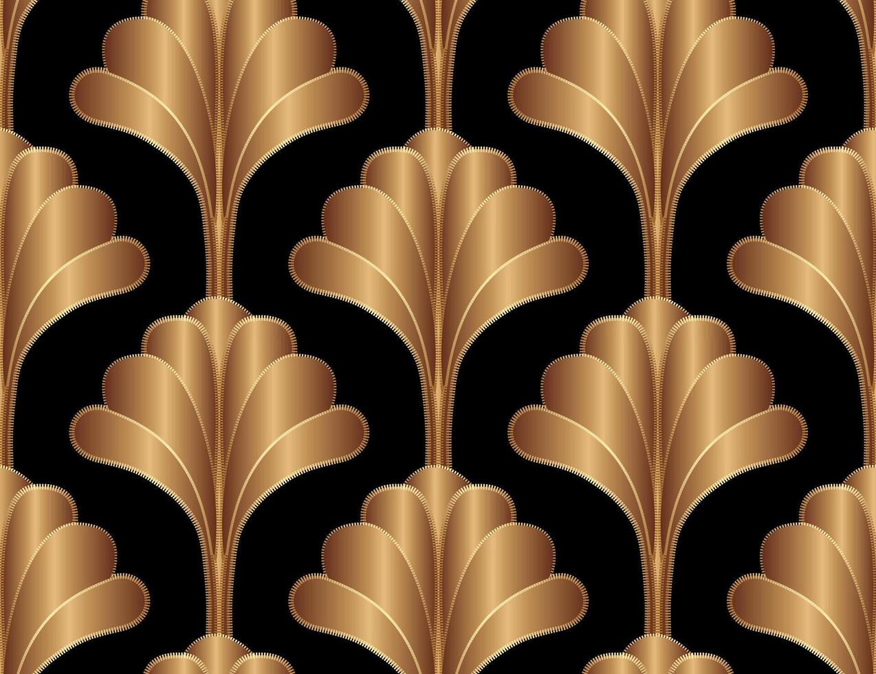 Geometric Floral Art Deco Seamless Pattern Background Design. Vintage Style Decorative Texture. vector