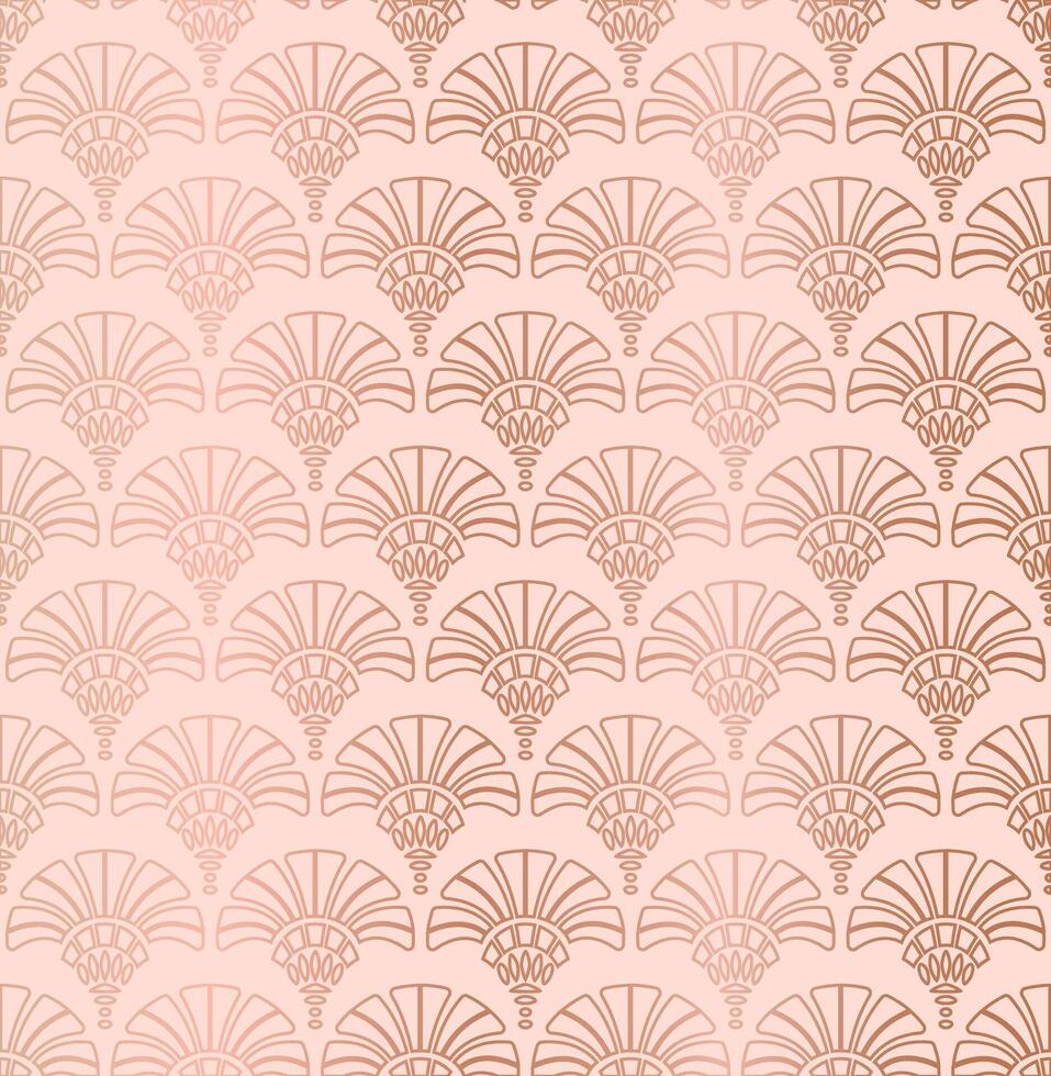 Rose Gold Geometric Art Deco Pattern Design vector