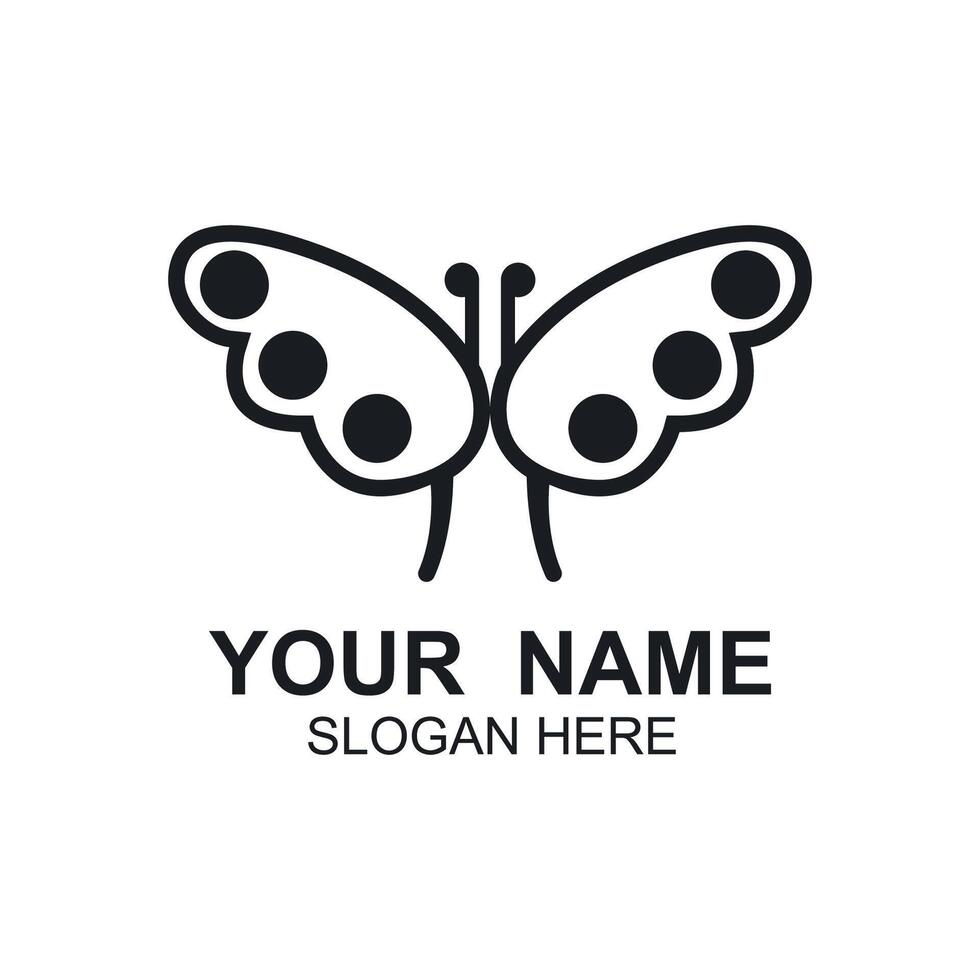 Butterfly Logo design with creative idea vector