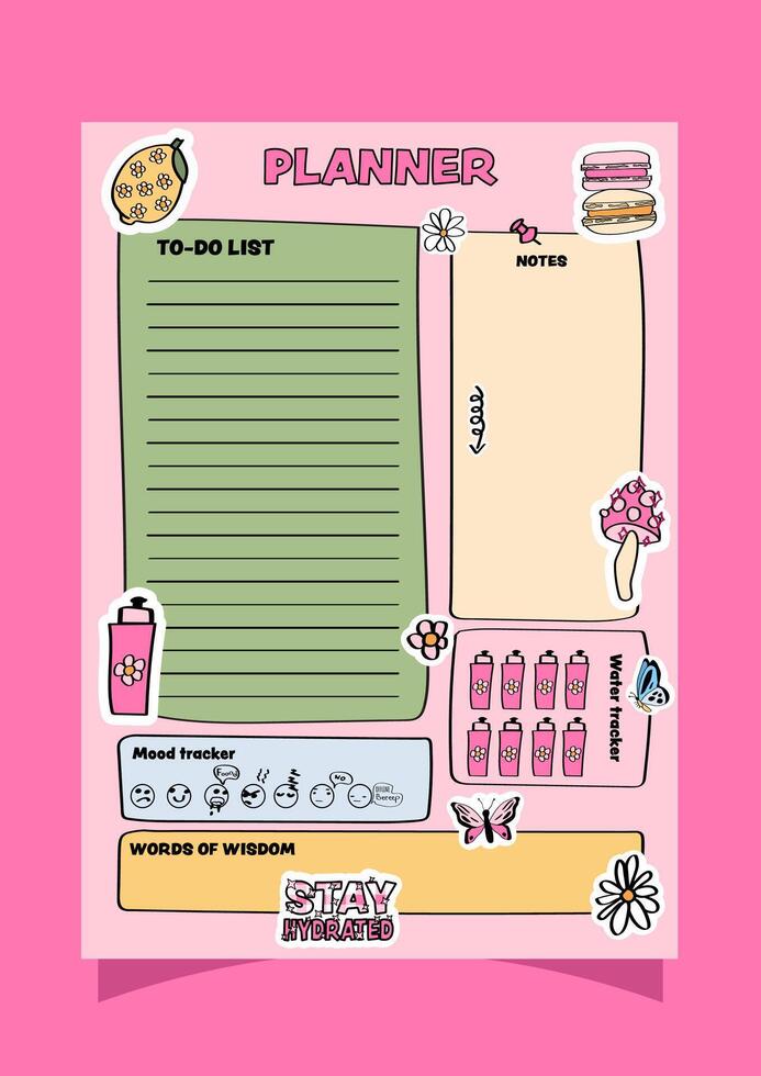 Scrapbooking page template. It's a cute flat-style scrapbooking page. vector