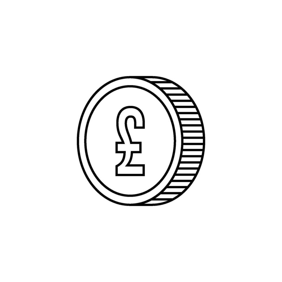 icon coin pound logo vector