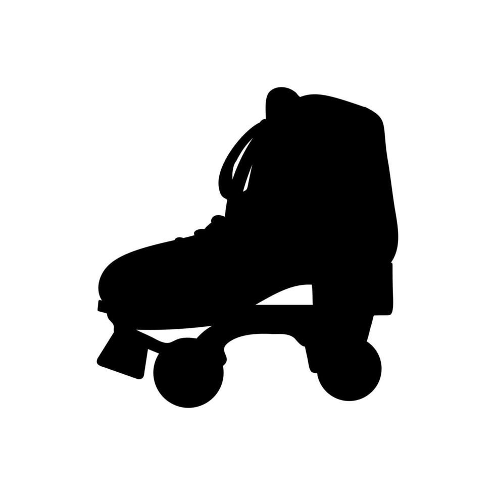 Roller Skate Black Silhouette. vector