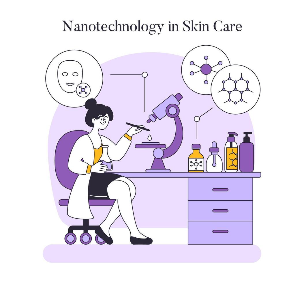 skincare innovation. Flat Illustration vector