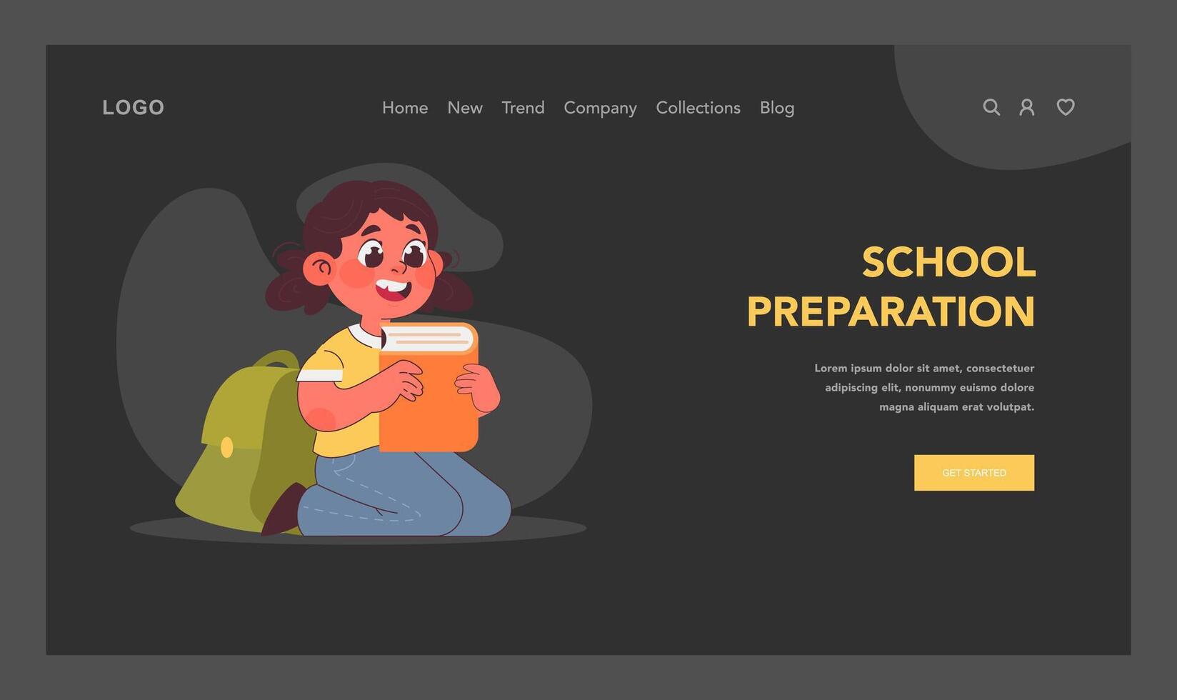School preparation concept. Flat illustration vector