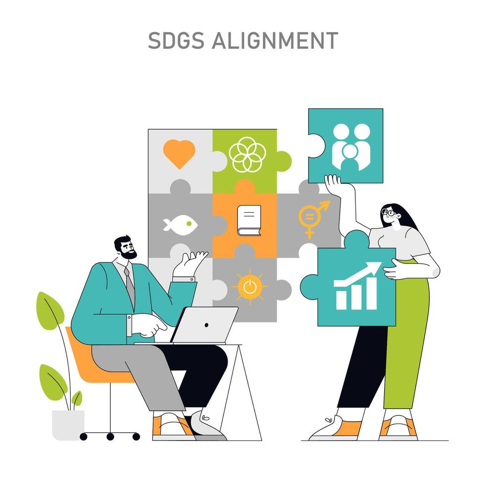 SDGs Alignment concept illustration vector