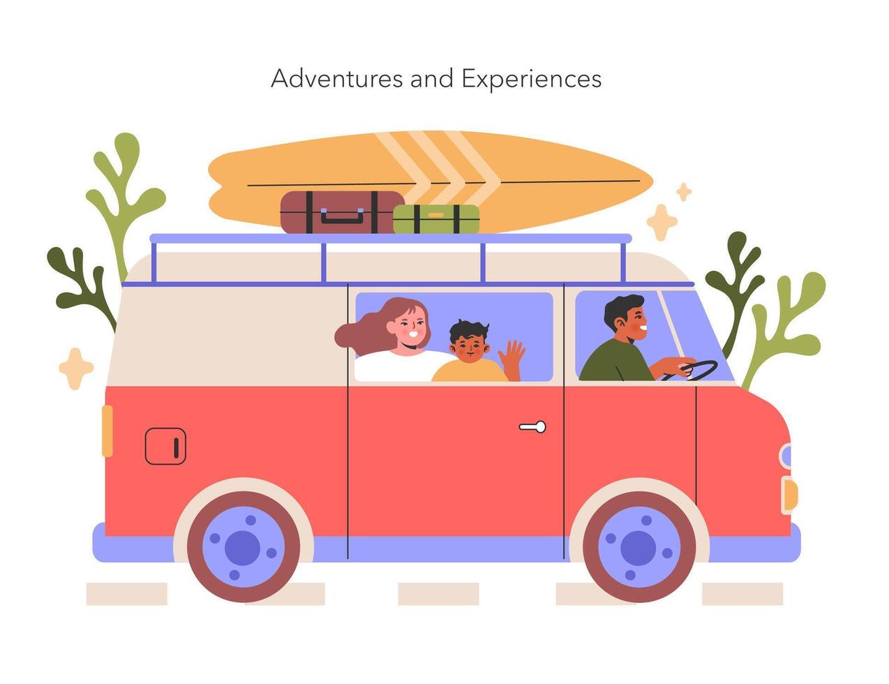 Adventures and Experiences illustration. illustration. vector