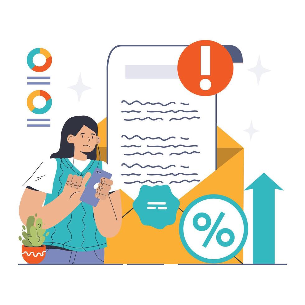 Financial Penalty concept. Flat illustration vector