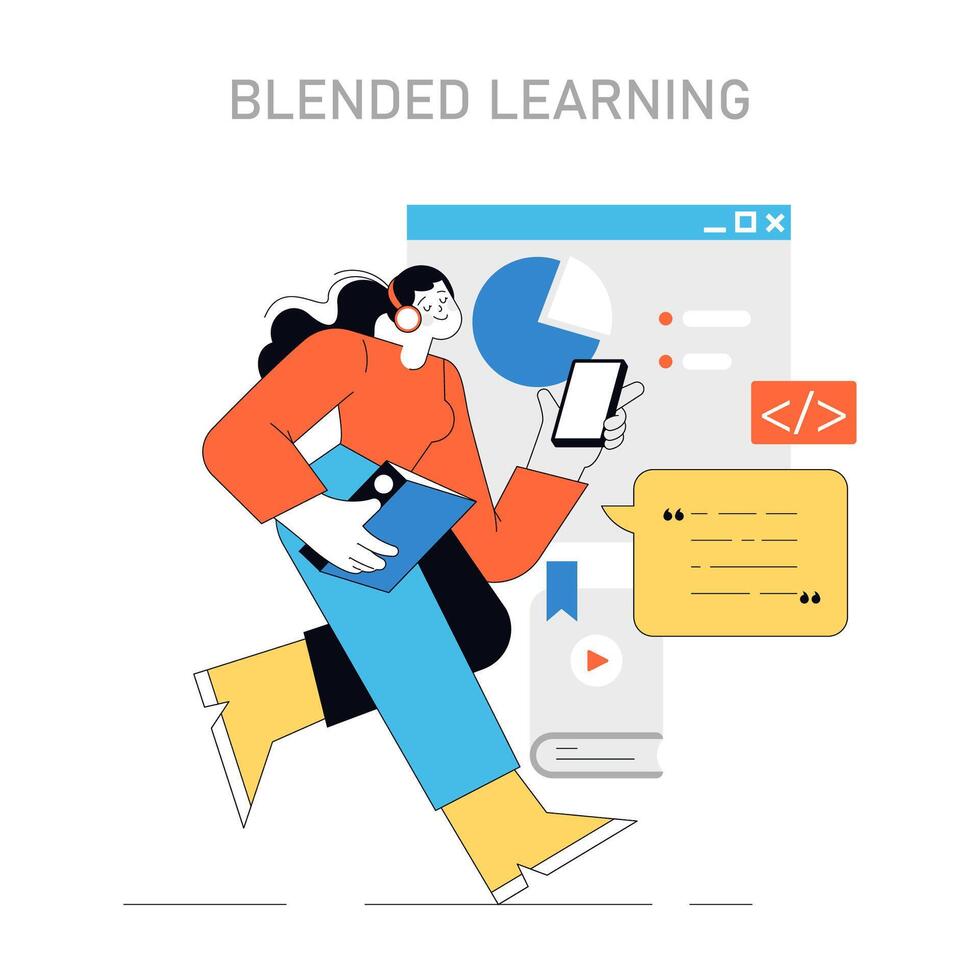 Blended Learning concept. illustration. vector