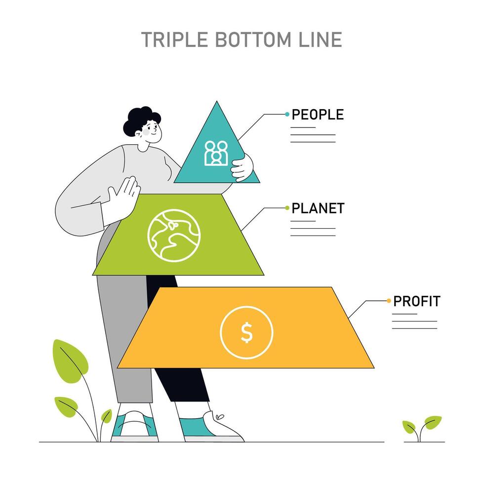 Triple Bottom Line concept illustration vector