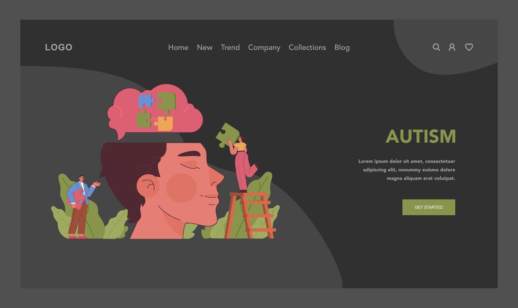 Autism concept. Flat illustration vector
