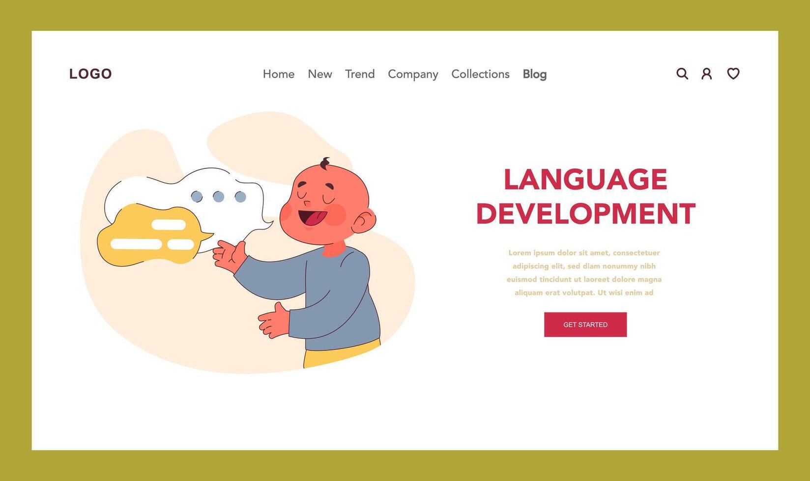Language Development concept. Flat illustration. vector