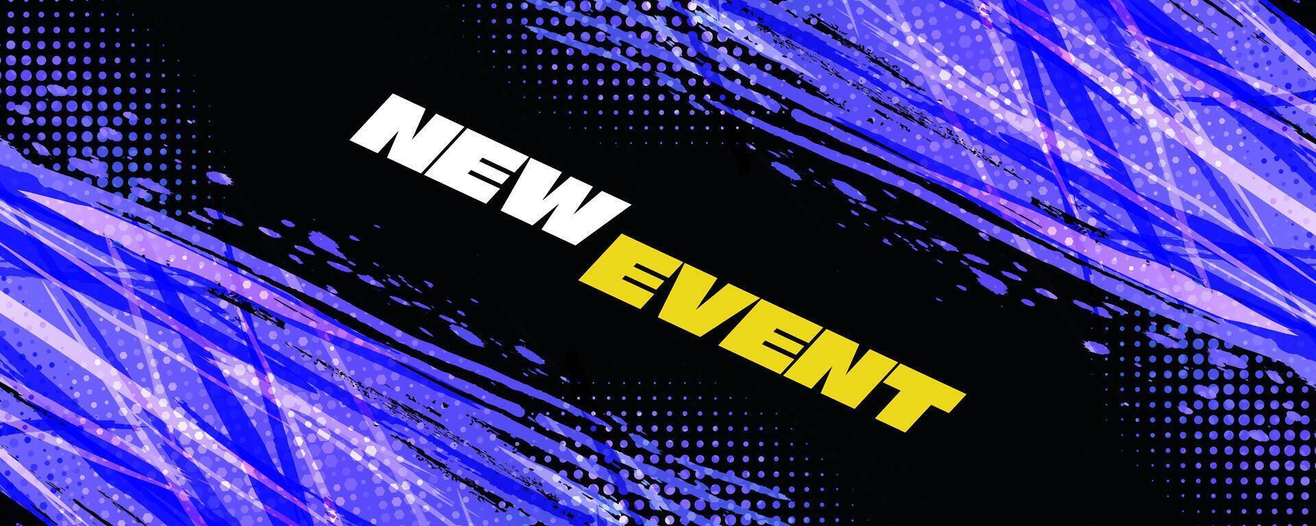 Abstract and Vibrant Sports Background with Purple Brush and Halftone Effect. Grunge Brushstroke Element for Poster or Banner Design vector